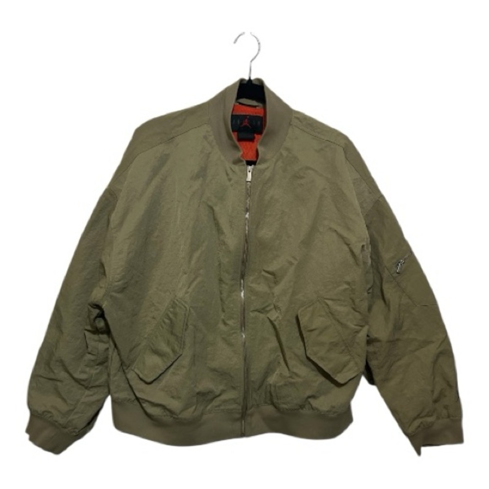 Jordan Olive Green Bomber Jacket | Zip Front | Utility Pocket